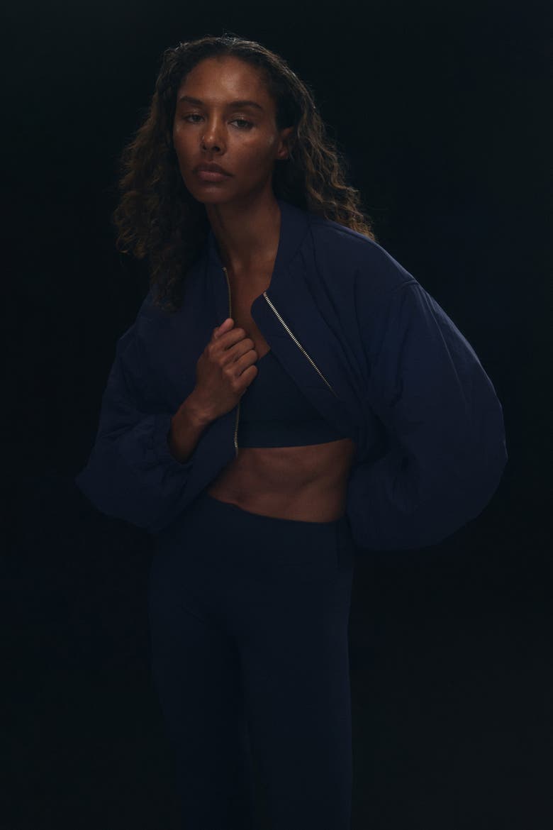 Padded Bomber Jacket With Stormmove, Alternate, color, Navy blue