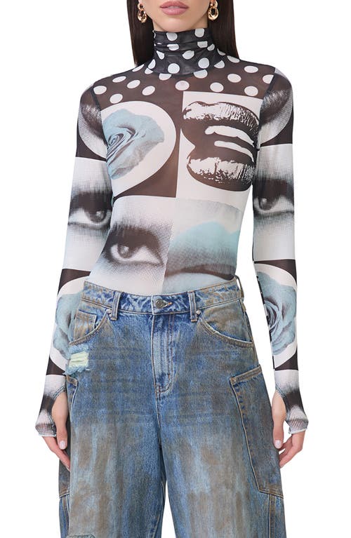 AFRM AFRM ZADIE PRINT SHEER MESH TOP