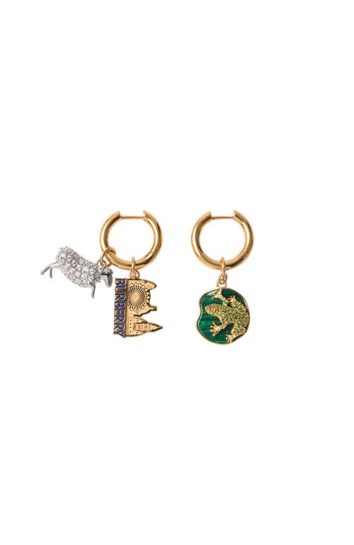 Burberry Charm Hoop Earrings