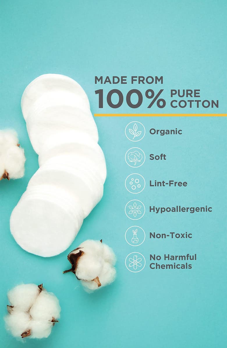 NOLEO 900-Pack Small Organic Cotton Rounds, Alternate, color, White