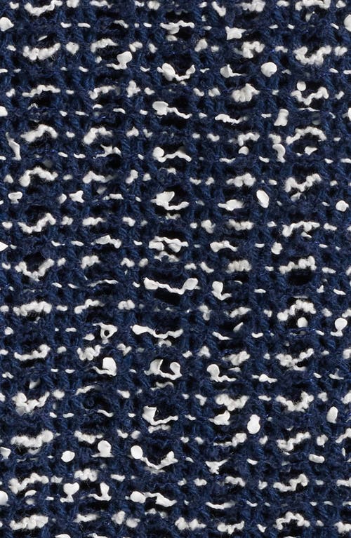 Hugo Boss Boss Jolena Crop Tweed Jacket In Navy Crochet Tweed