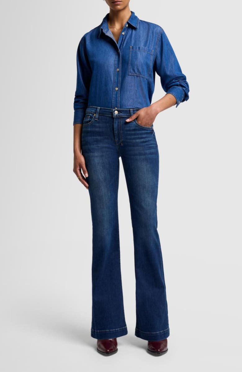 7 For All Mankind Dojo Tailorless Mid Rise Flare Jeans, Alternate, color, Moreno