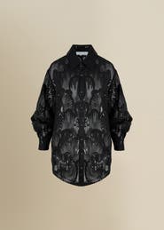 Contessa Mills Wicca Sheer Oversized Embroidered Tulle Dress