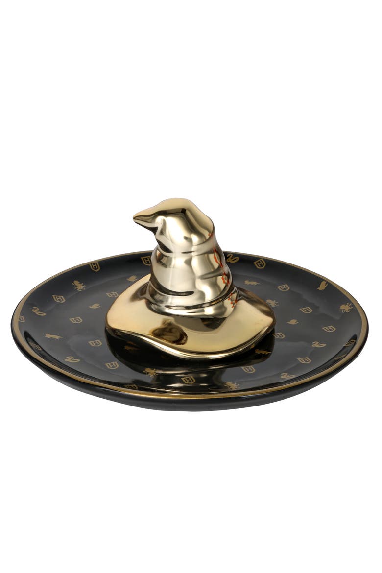 Ceramic Trinket Tray Jewelry Organizer, Main, color, Metallic Gold