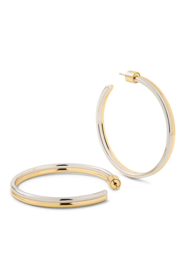 2-Tone Thread Hoop Earrings, Alternate, color, TWO TONE