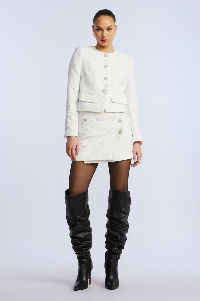 Tweed Chasseur Jacket, Main, color, White