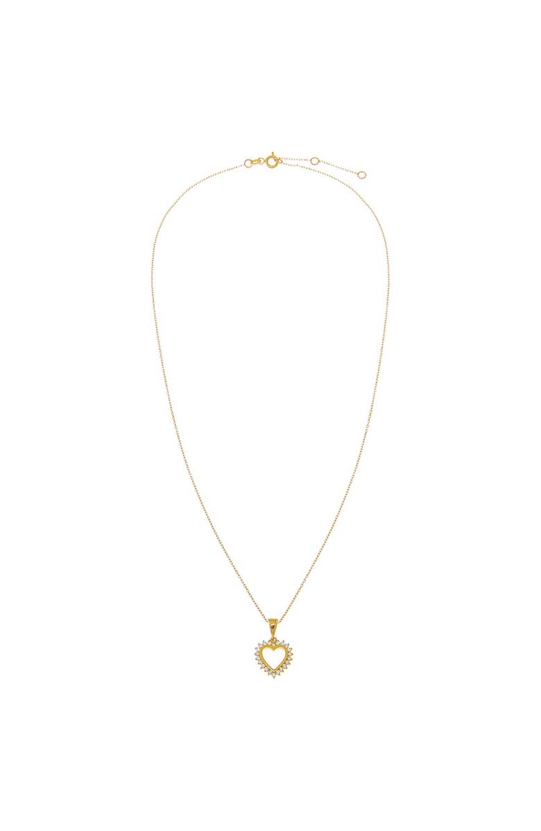 BY ADINA EDEN Diamond Rimmed Cutout Heart Pendant Necklace 14K, Alternate, color, 