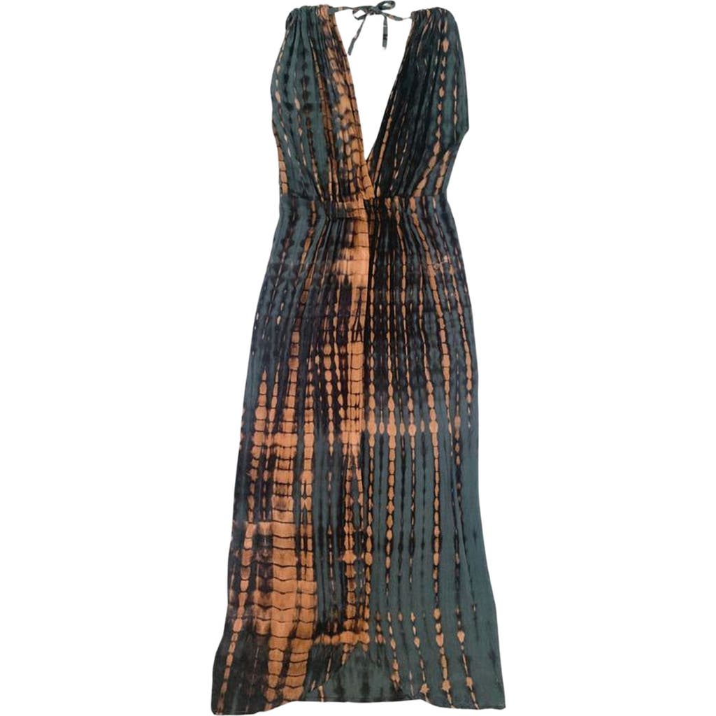 Pink Haley Clara Maxi Slip Dress In Green