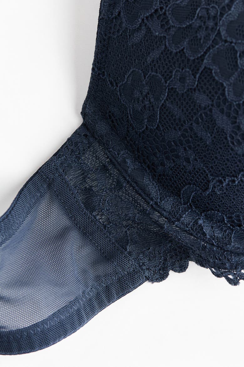 Lace Super Push-up Bra, Alternate, color, Navy blue
