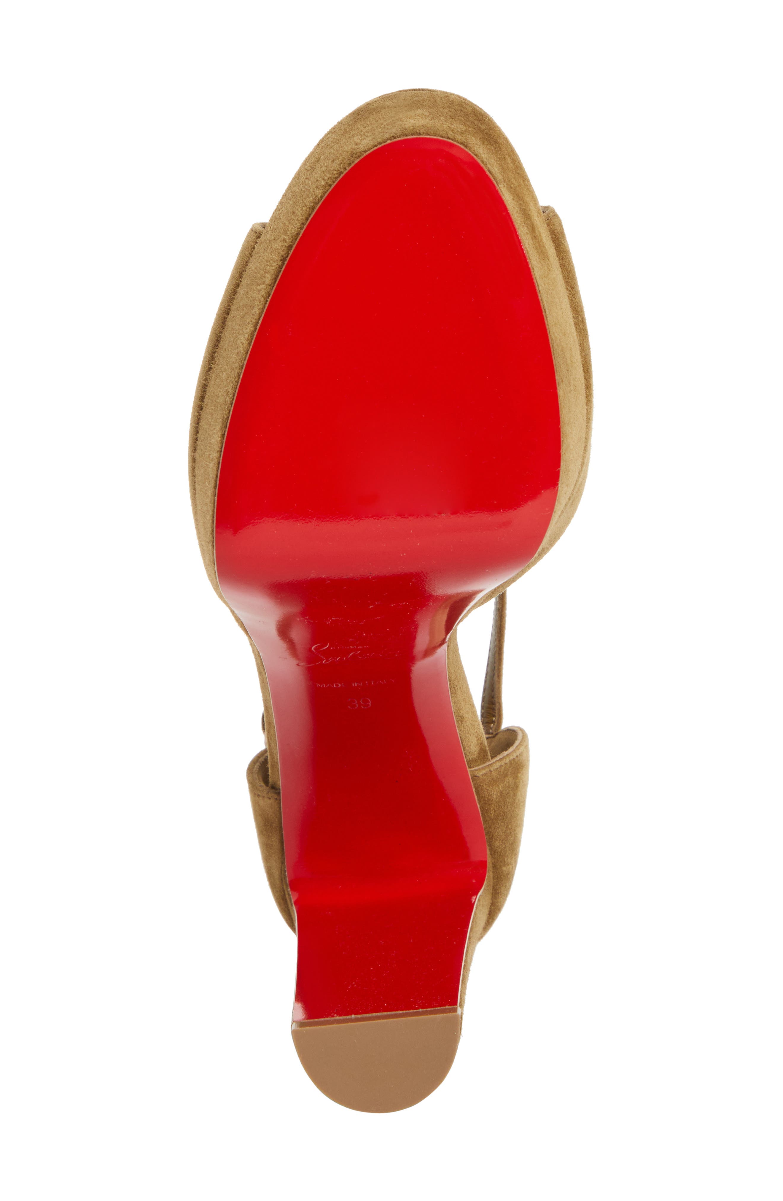 Christian Louboutin Sandaloo Peep-Toe Sandal, Alternate, color, Bronzo/ Bronzo