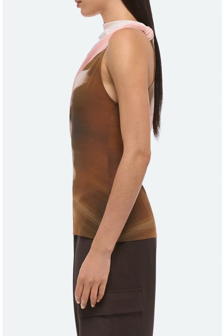 Batik Print Ruched Sleeveless Top, Alternate, color, PINK MULTI