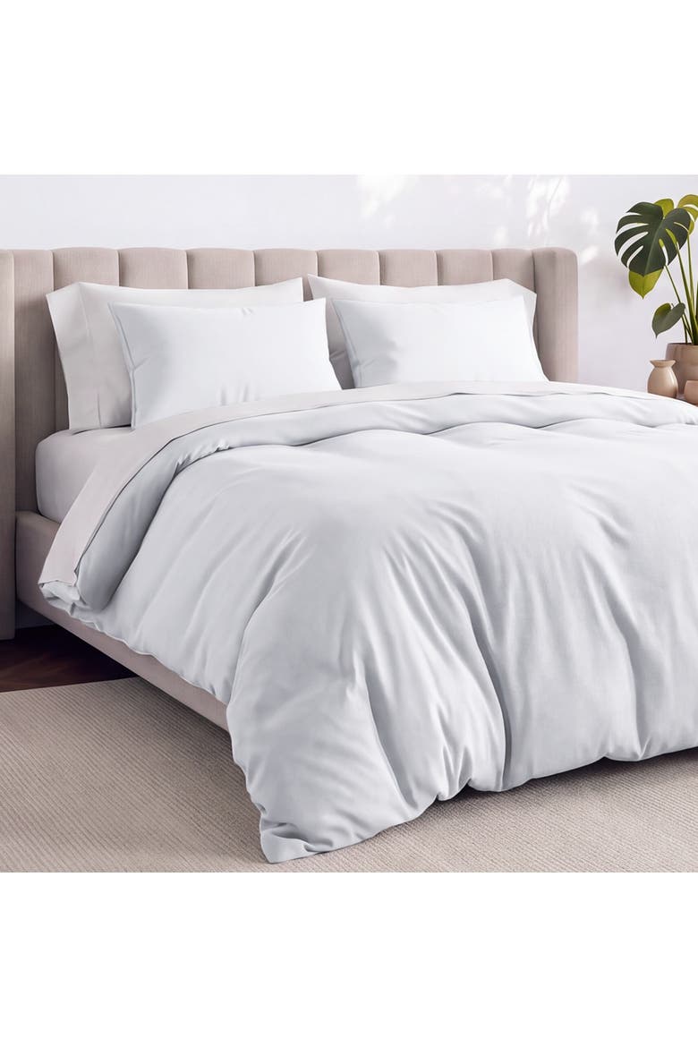 Organic Cotton Jersey Duvet Cover & Pillow Sham Set, Alternate, color, White