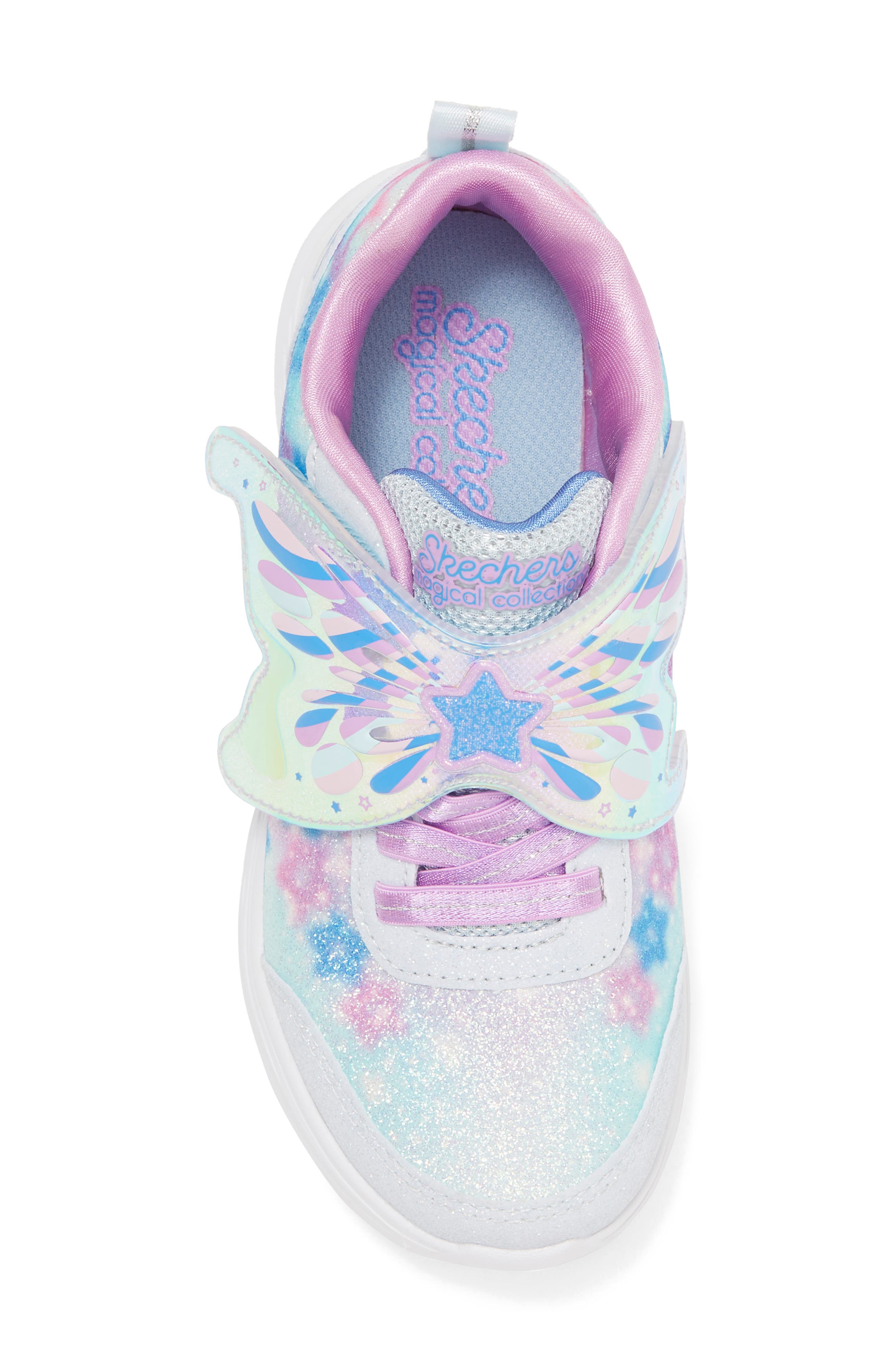 SKECHERS Kids' S Lights<sup>®</sup> Glimmer Kicks Magical Wings Sneaker, Alternate, color, 