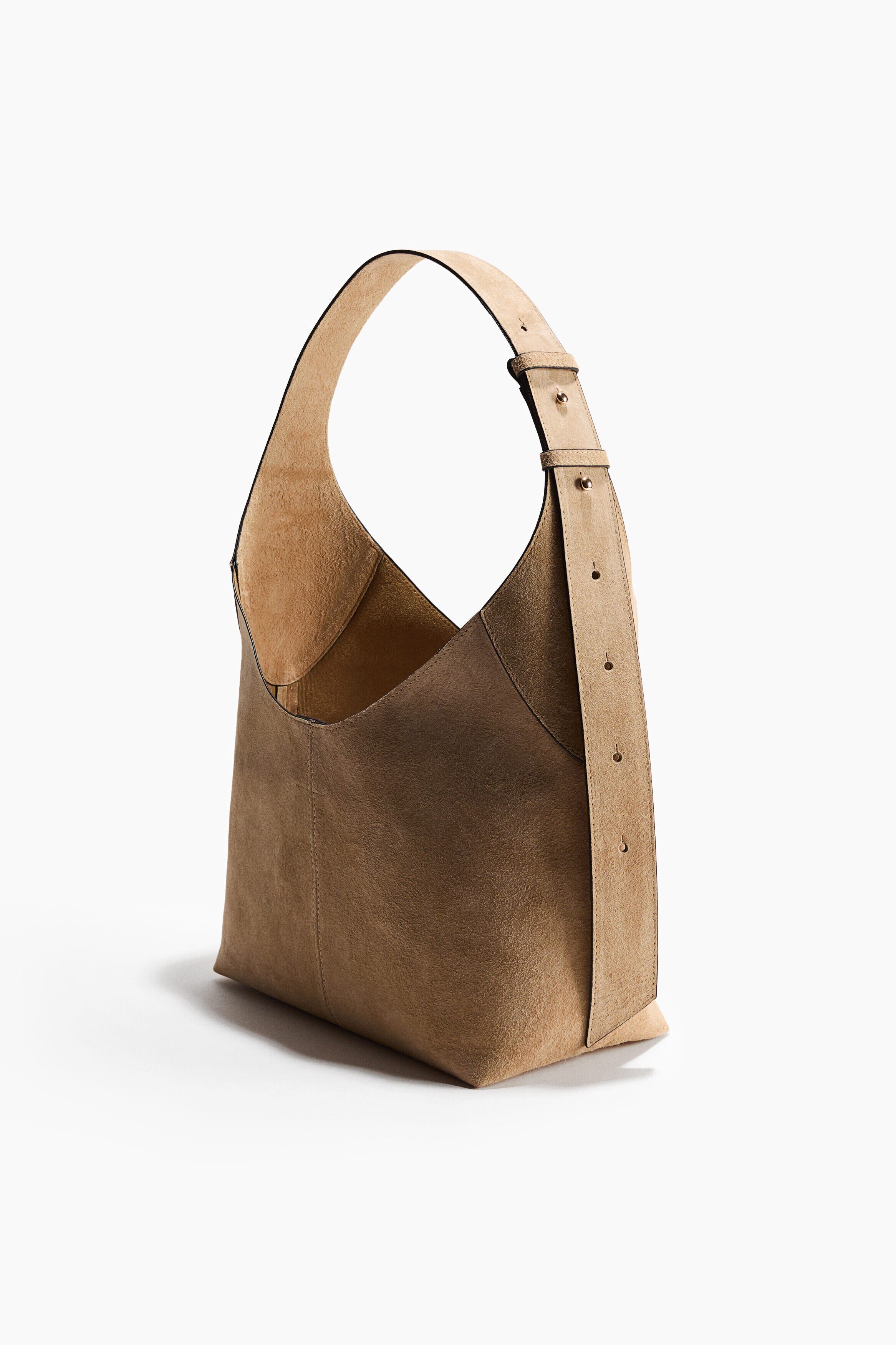 H&M Suede Shoulder Bag, Alternate, color, Beige