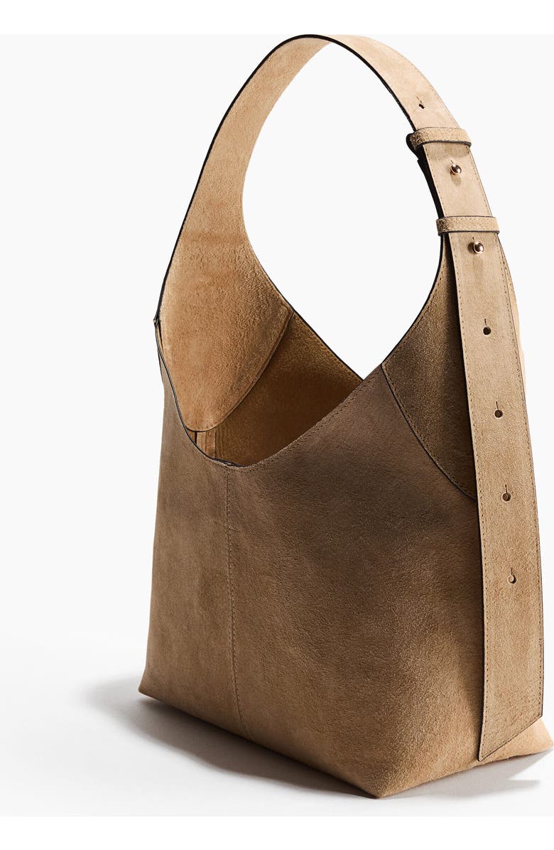 H&M Suede Shoulder Bag, Alternate, color, Beige
