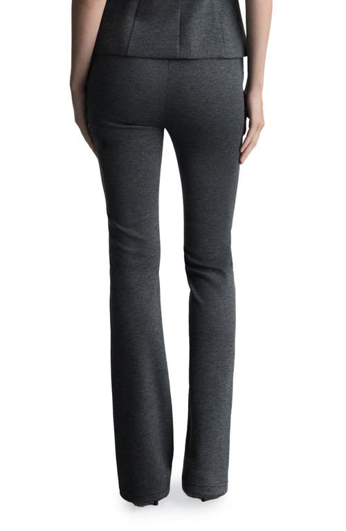 Mango Seamed Flare Leg Pants In Grey
