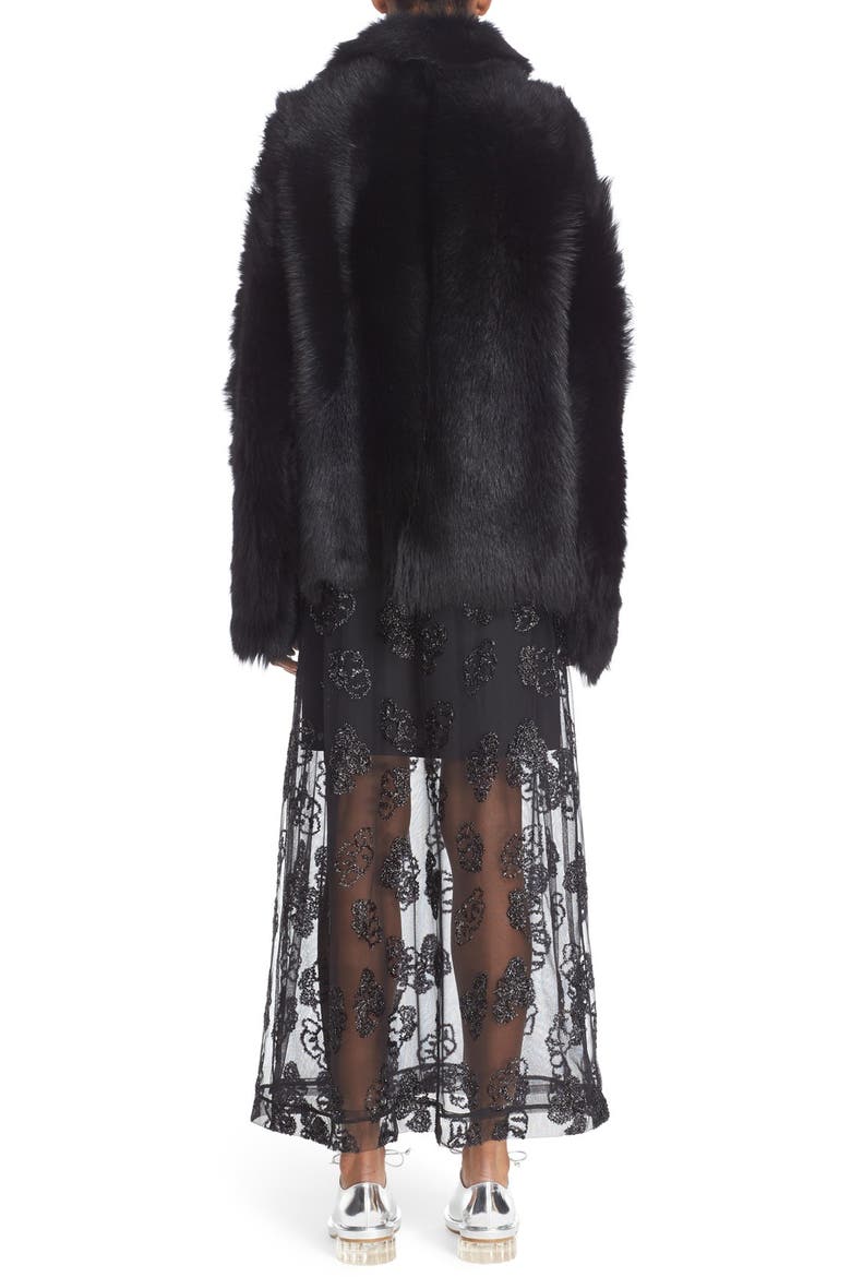 Genuine Shearling Jacket, Alternate, color, BLACK