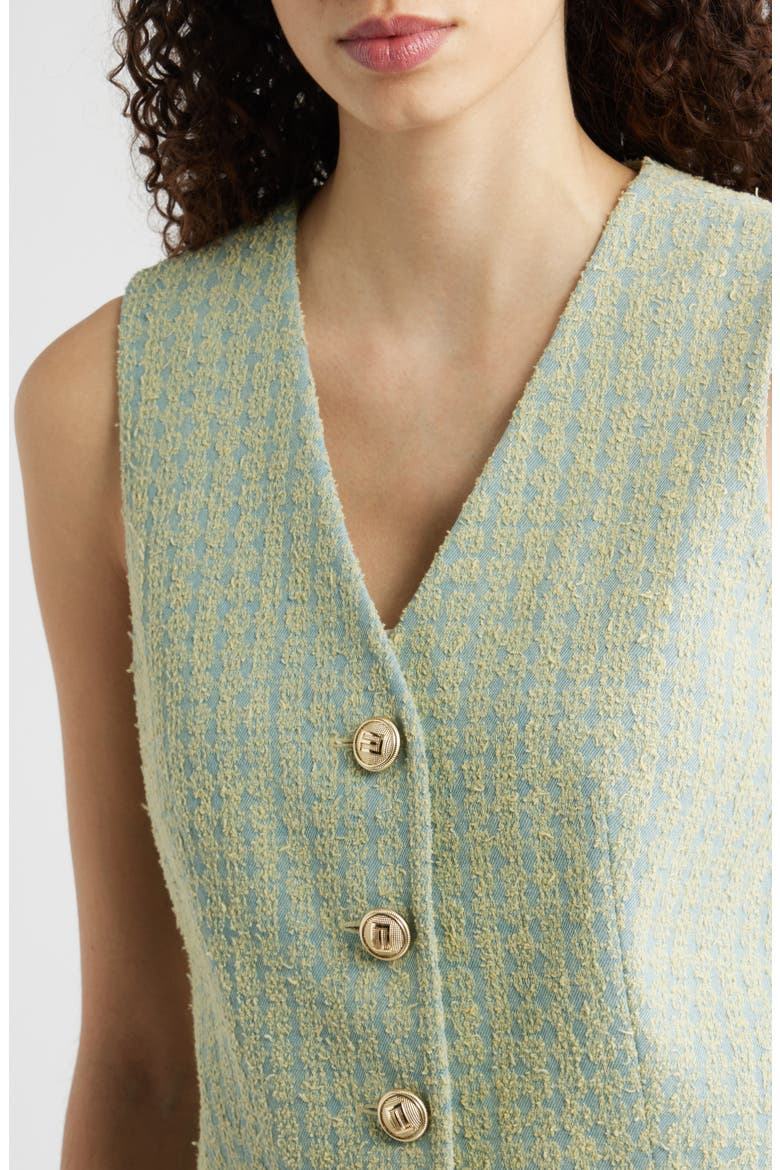 The Abigail Cotton Tweed Vest, Alternate, color, DENIM BLUE/ GOLDEN HOUR