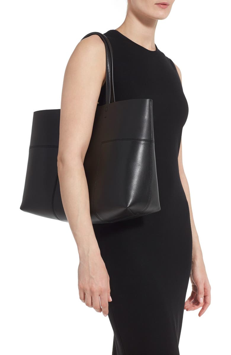 Tory Burch 'Block-T' Leather Tote, Alternate, color,