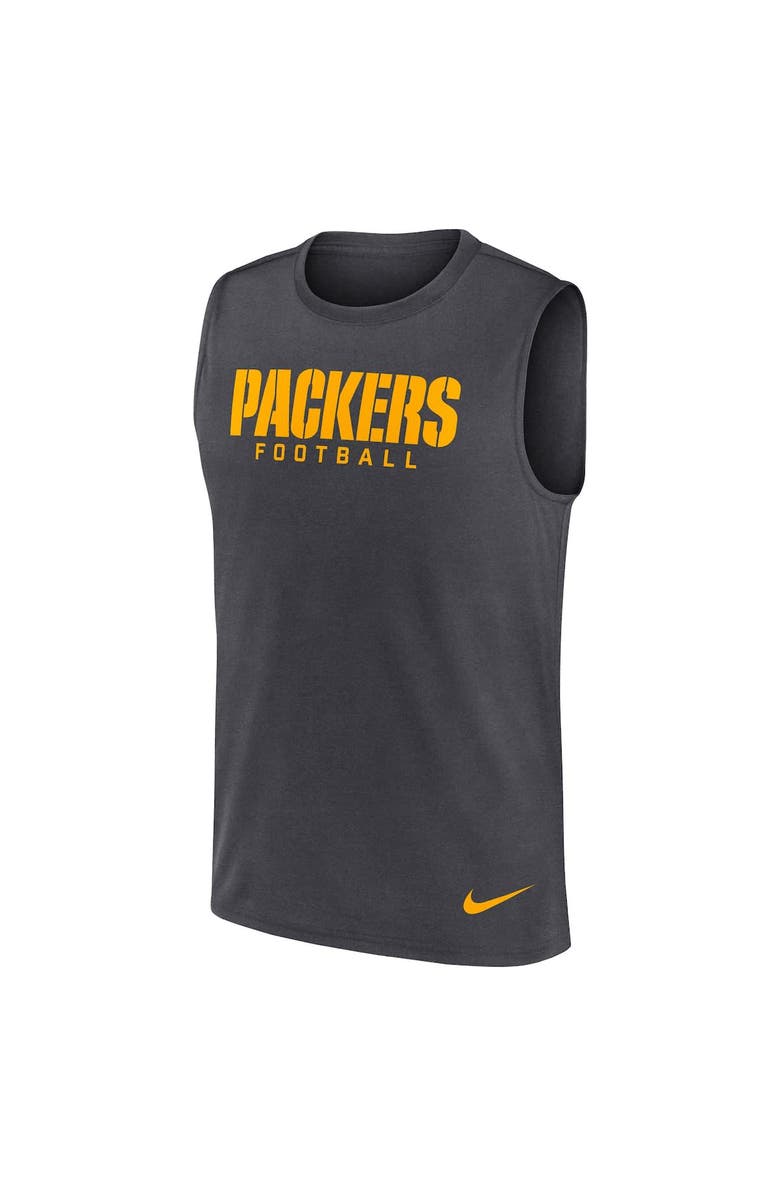 Nike Men's Nike Charcoal Green Bay Packers Primetime Legend Performance Muscle Tank Top, Alternate, color,