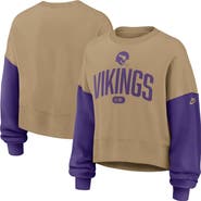 Nike Women's Nike Tan Minnesota Vikings Oversized Rewind Pullover Sweatshirt