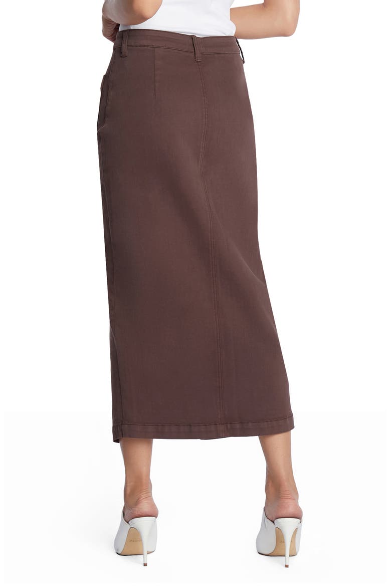 Carin Denim Maxi Skirt, Alternate, color, COCOA