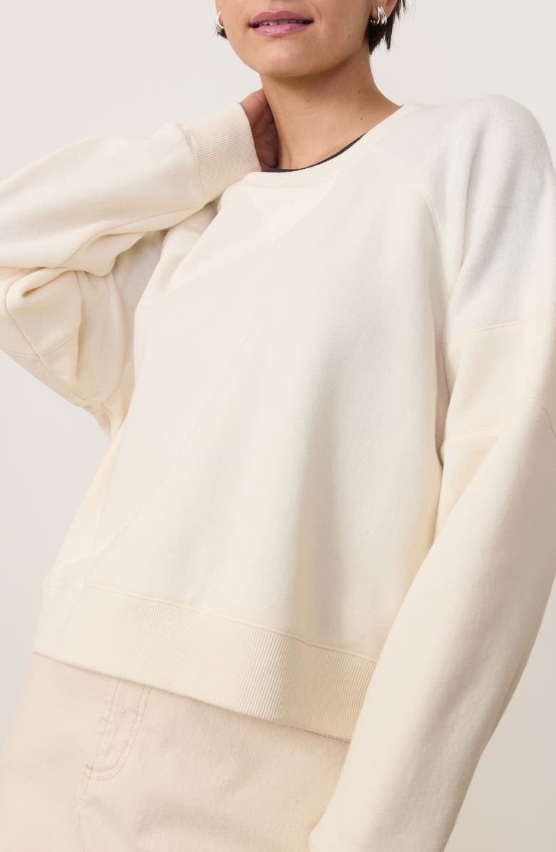 Marine Layer Cloud 9 Crop Sweatshirt, Main, color, Antique White