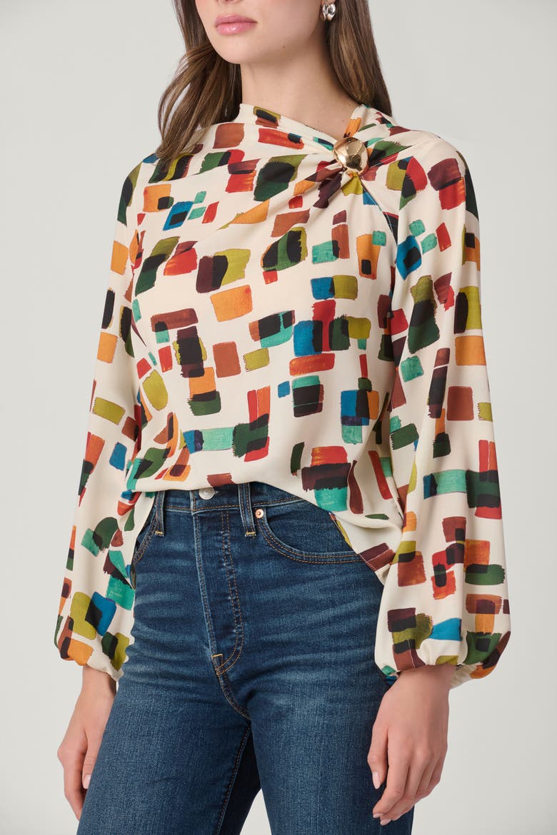 Brushstroke Print Paxton Top, Alternate, color, Multi