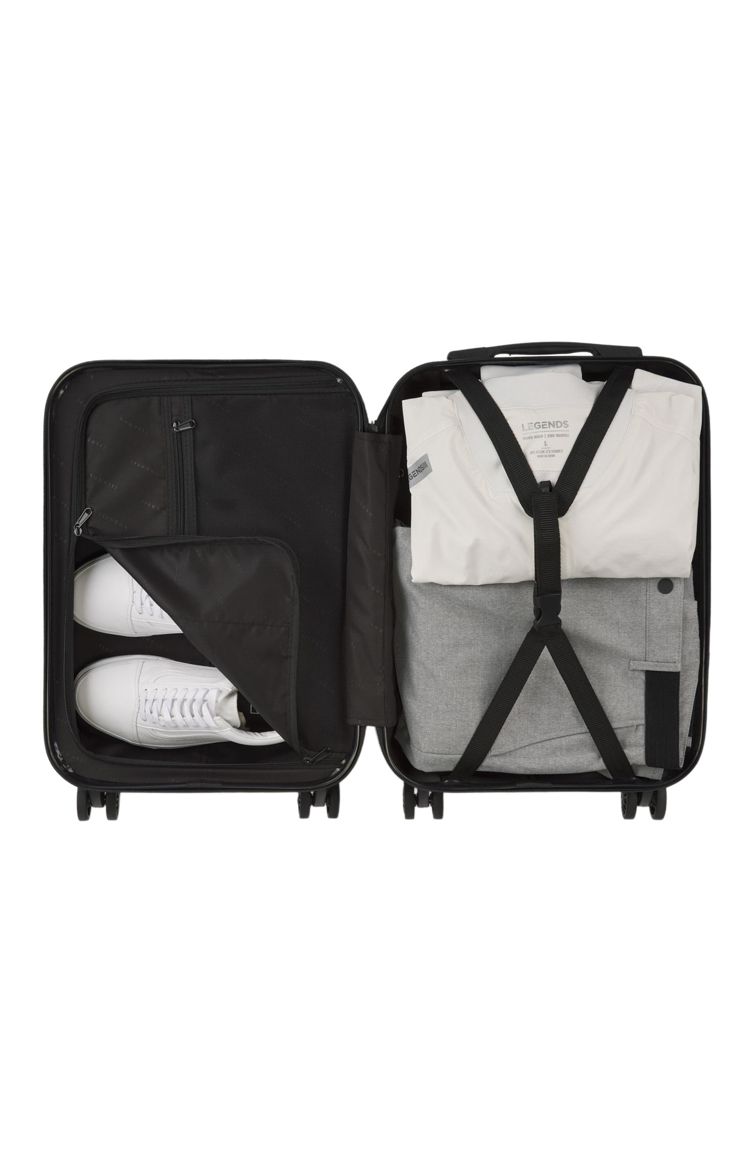 bugatti The Classic 2 Piece Hardside Luggage Set with Expansion, Alternate, color, Black