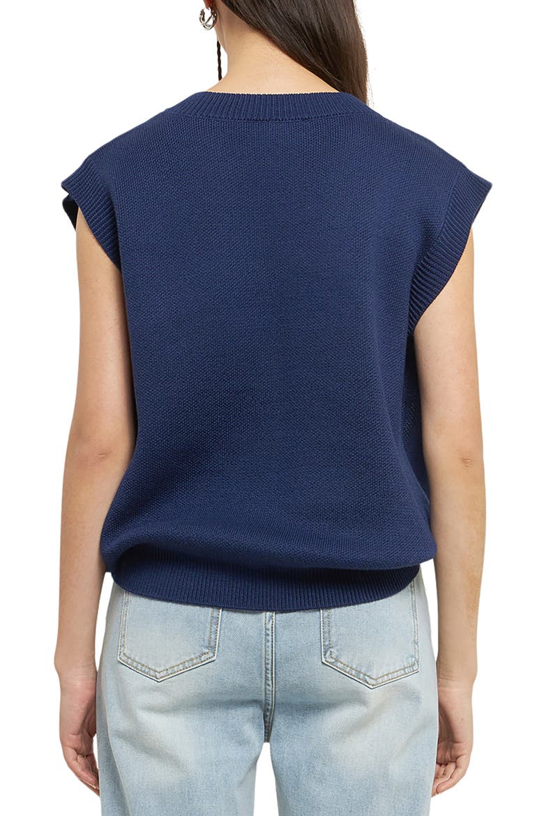 Daisy Jacquard Sweater Vest, Alternate, color, NAVY