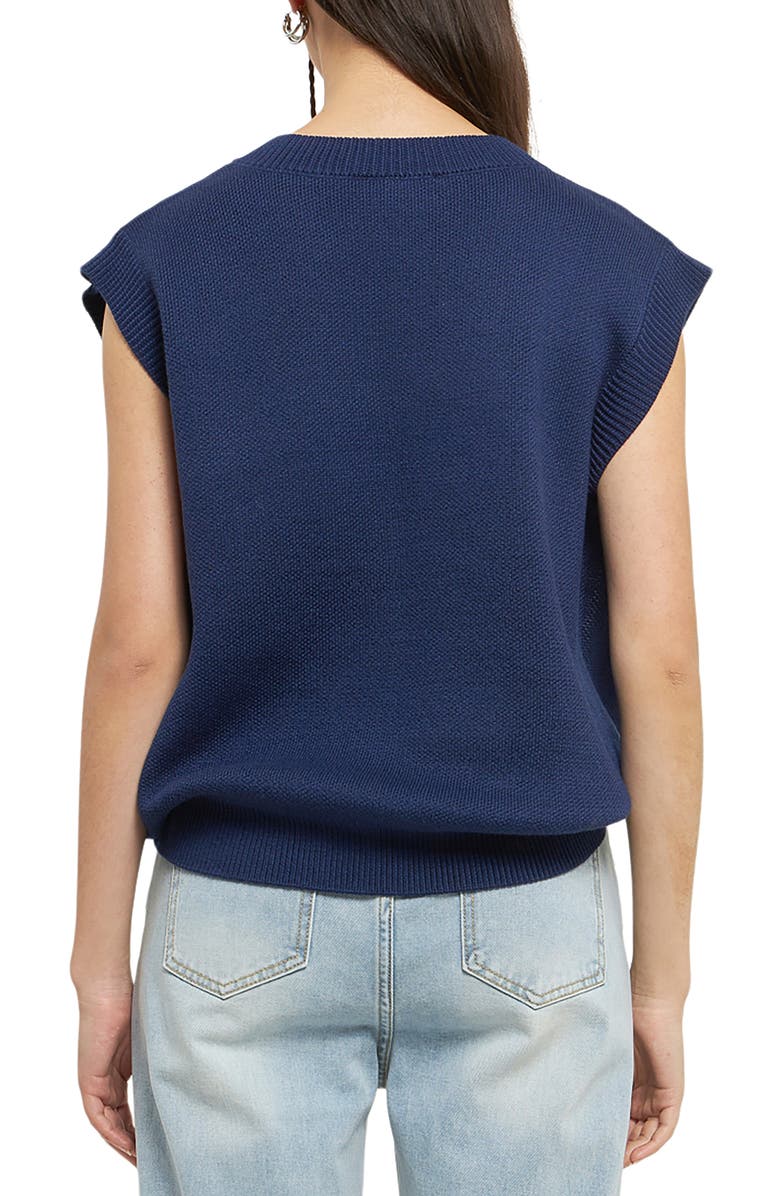 Grey Lab Daisy Jacquard Sweater Vest, Alternate, color, Navy