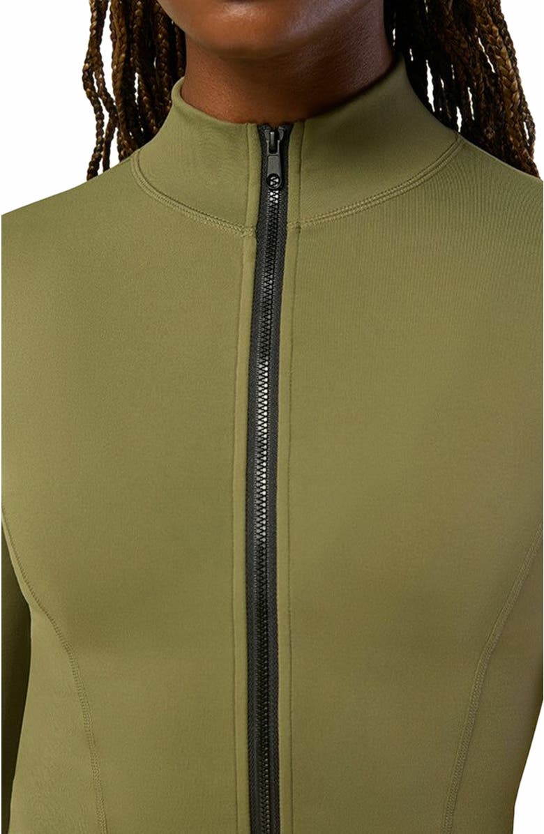 WeWoreWhat Cropped Active Zip-up Jacket, Alternate, color, Olive