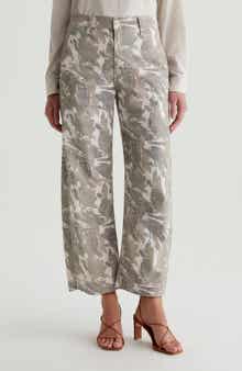 AG Fiona Camo Print High Waist Barrel Twill Pants