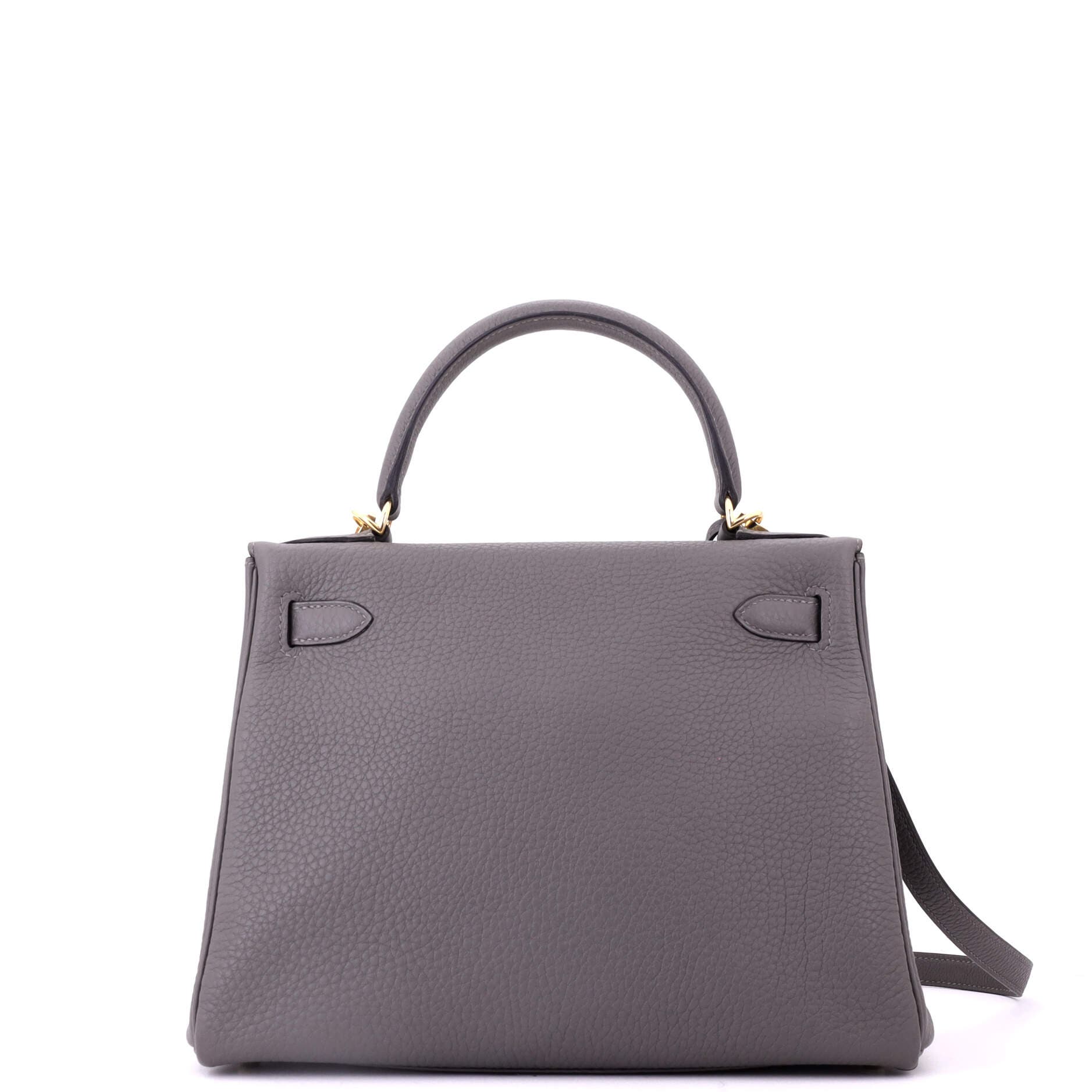 Pre-Owned Hermes Kelly Handbag Grey Togo with Gold Hardware 28, Alternate, color, Gris Meyer