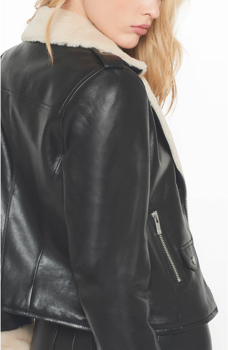 AS by DF Sydney Recycled Leather Jacket, Alternate, color, Black