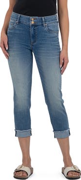KUT from the Kloth Amy Low Rise Crop Slim Straight Leg Jeans