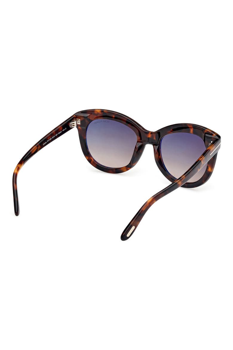 Odette 53mm Butterfly Sunglasses, Alternate, color, DARK HAVANA / GRADIENT BROWN