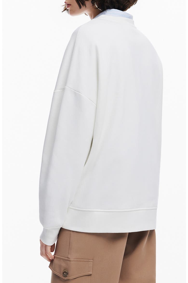 Flores Embroidered Graphic Sweatshirt, Alternate, color, WHITE