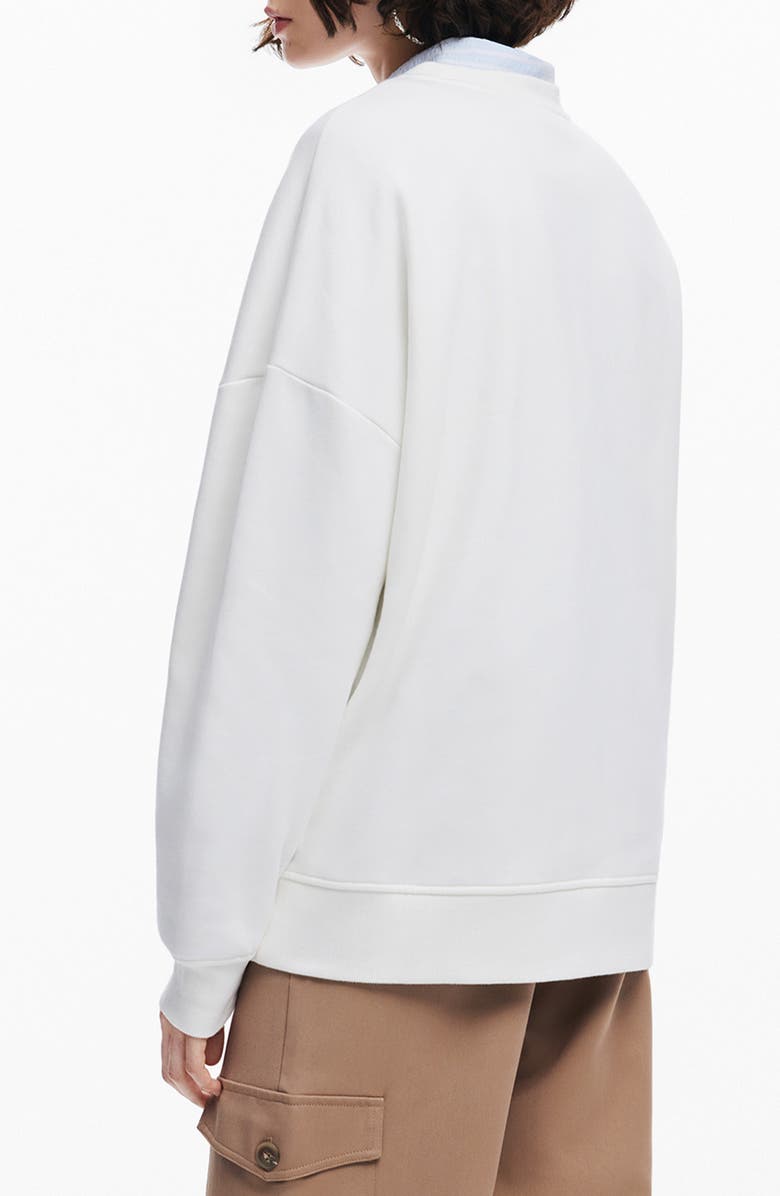 Desigual Flores Embroidered Graphic Sweatshirt, Alternate, color, 