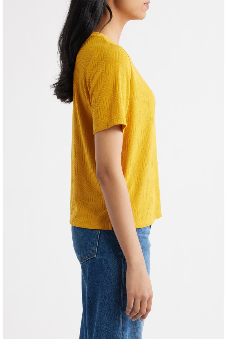 Jacquard T-Shirt, Alternate, color, MUSTARD