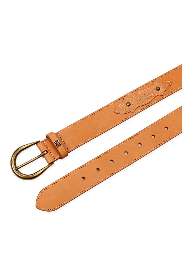 Embroidered Western Belt, Alternate, color, SADDLE
