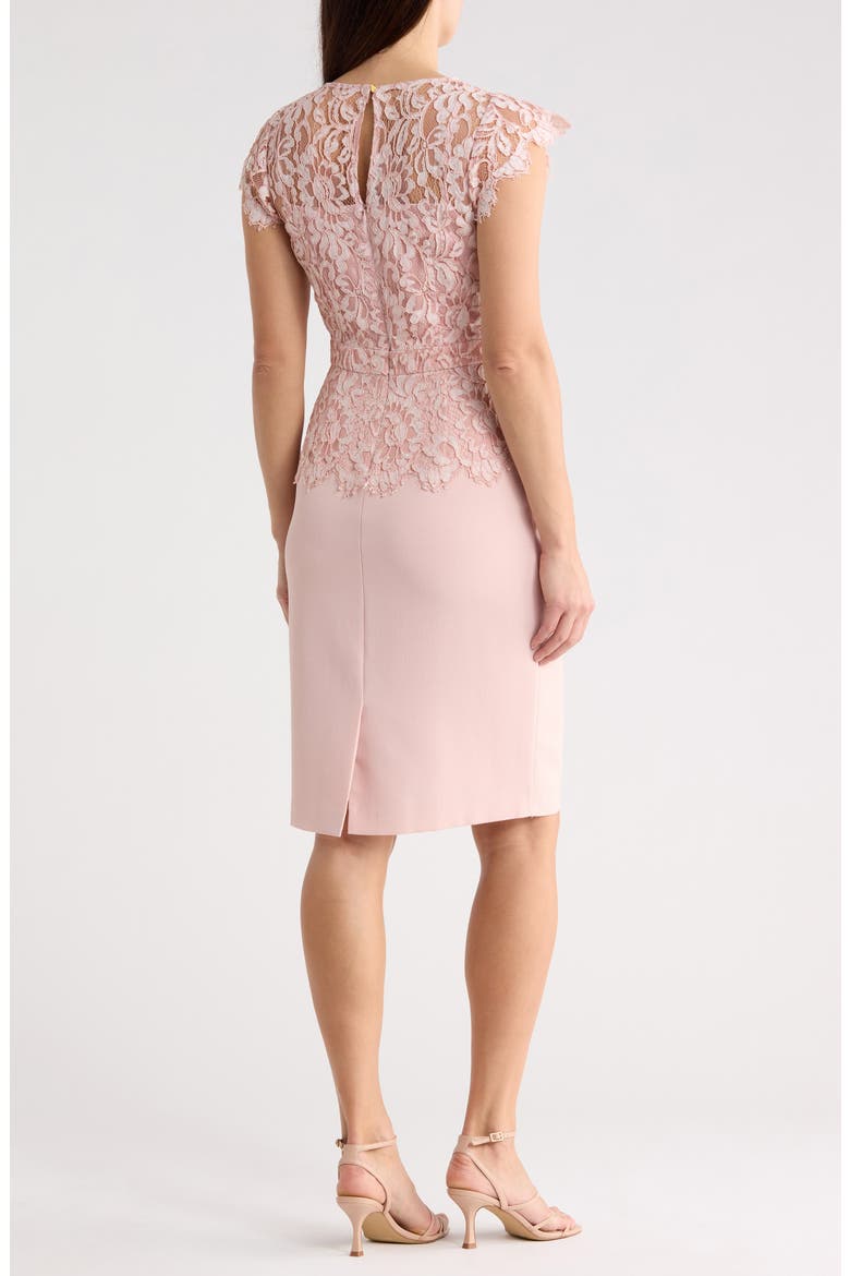 Lace Peplum Dress, Alternate, color, BLUSH