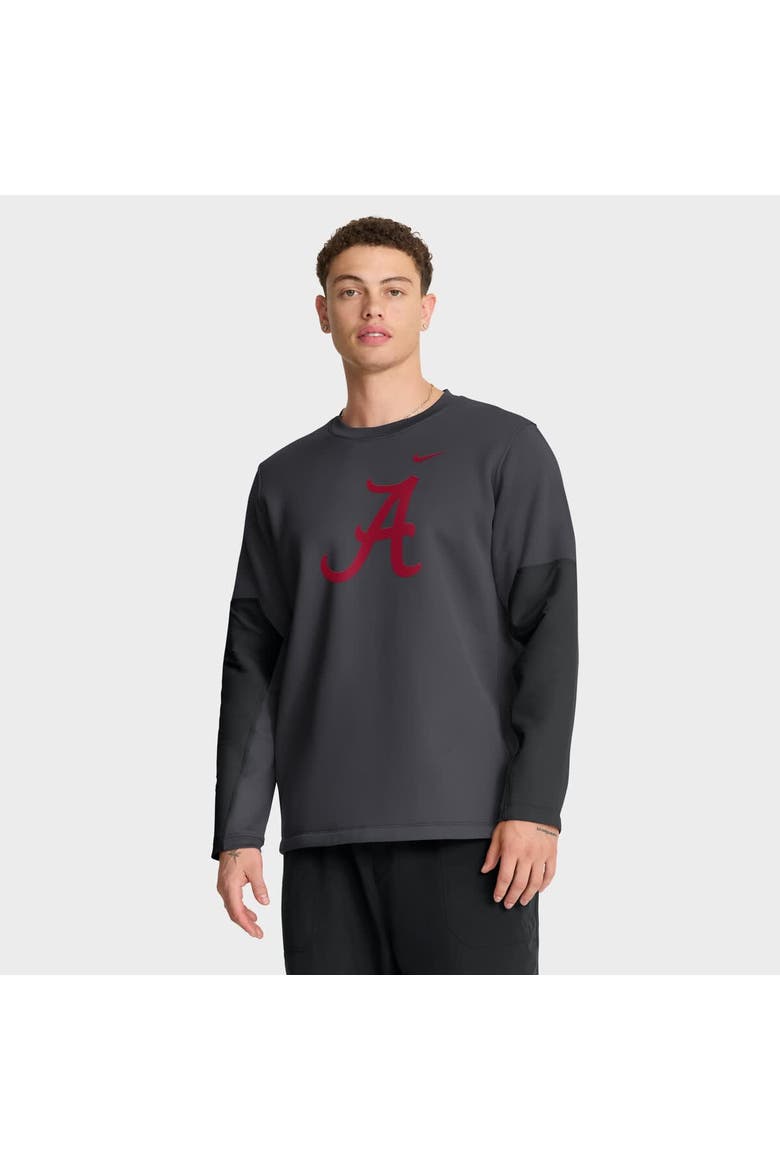 Men's Nike Anthracite Alabama Crimson Tide 2025 Sideline Coach Performance Long Sleeve T-Shirt, Main, color, Anthracite