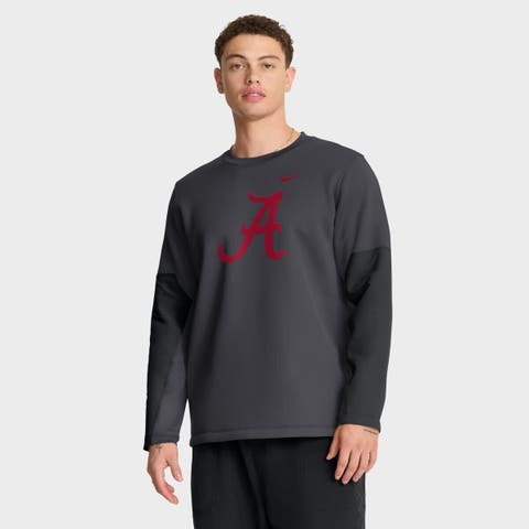 Men's Nike Anthracite Alabama Crimson Tide 2025 Sideline Coach Performance Long Sleeve T-Shirt