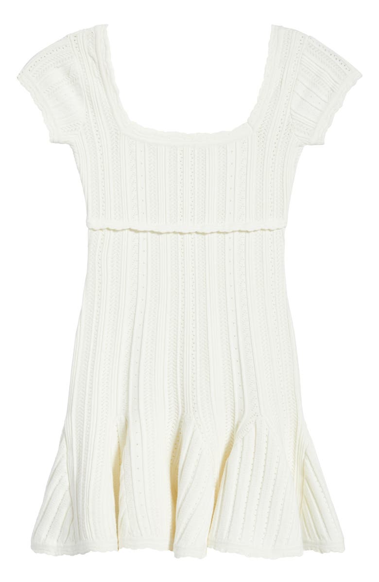 LoveShackFancy Kids' Daffron Pointelle Sweater Dress, Main, color, White Tea