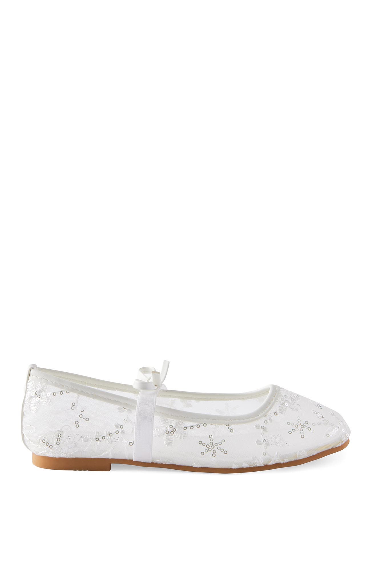 Cotton On Kids Kid's Olivia Ballet Flat, Main, color, Vanilla Embellished Mesh