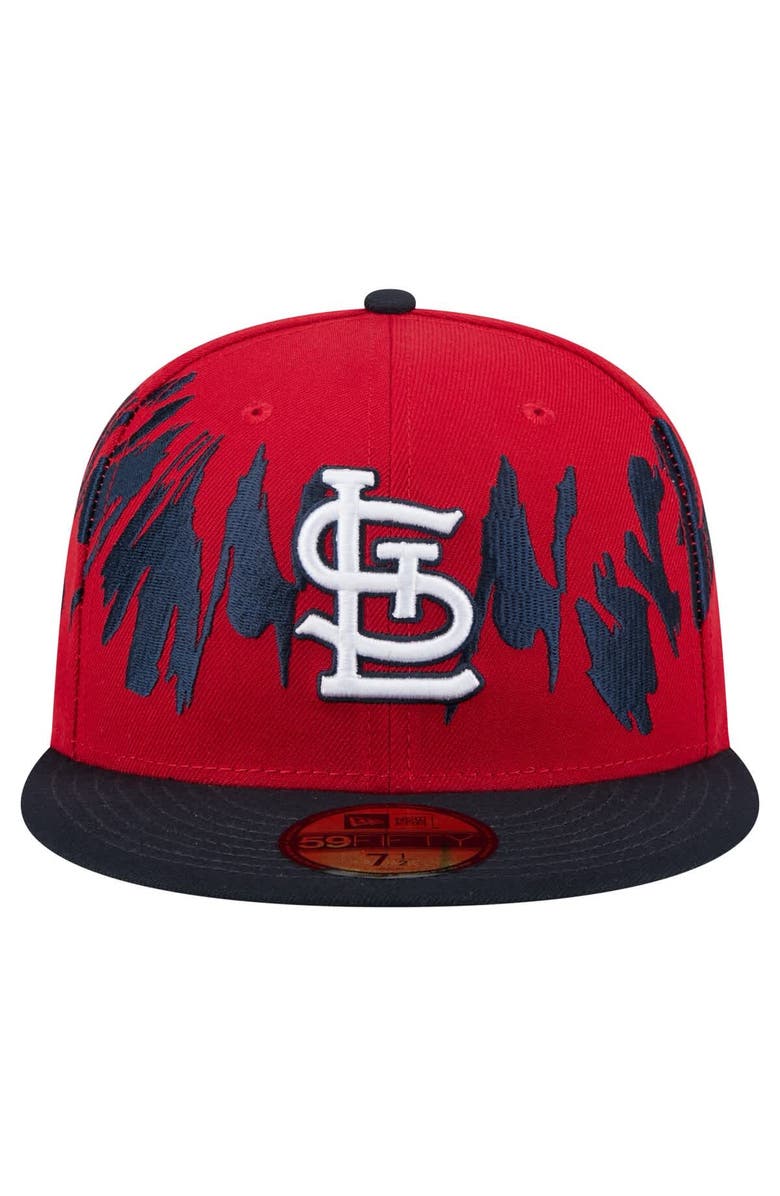 New Era Men's New Era Red/Navy St. Louis Cardinals Retro Pattern 59FIFTY Fitted Hat, Alternate, color, Red