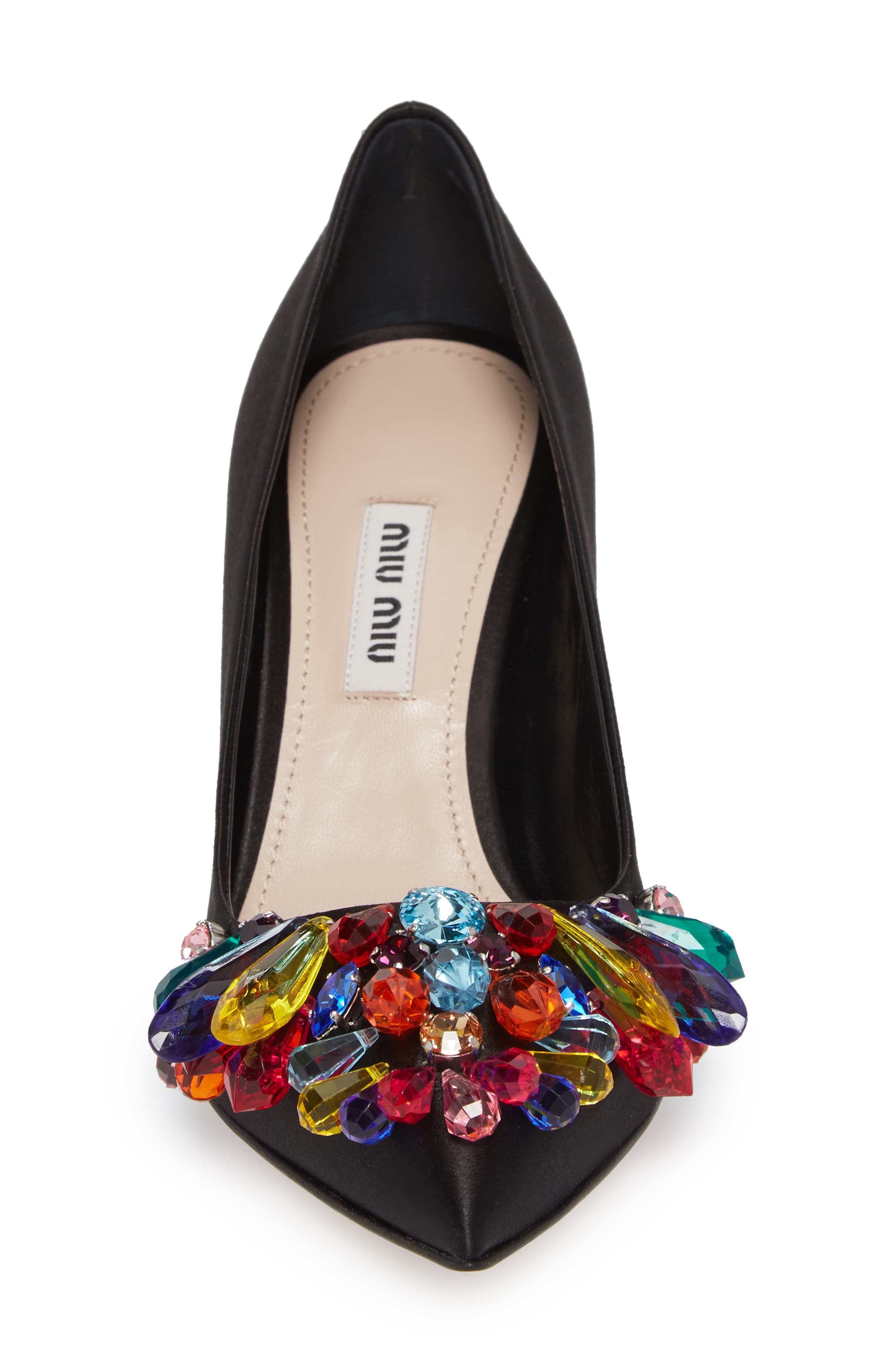 Miu Miu Crystal Embellished Pump, Alternate, color, 
