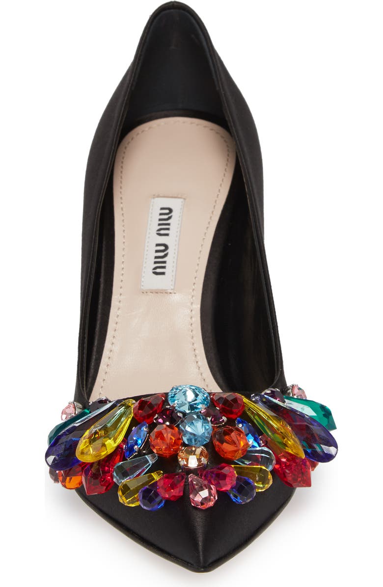 Miu Miu Crystal Embellished Pump, Alternate, color,