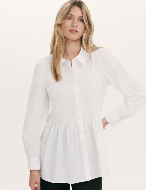 Melissa Shirred Cotton Shirt